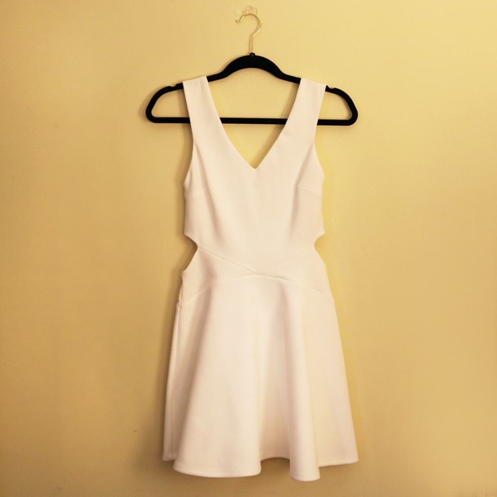 Topshop White Cut-Out Skater Dress